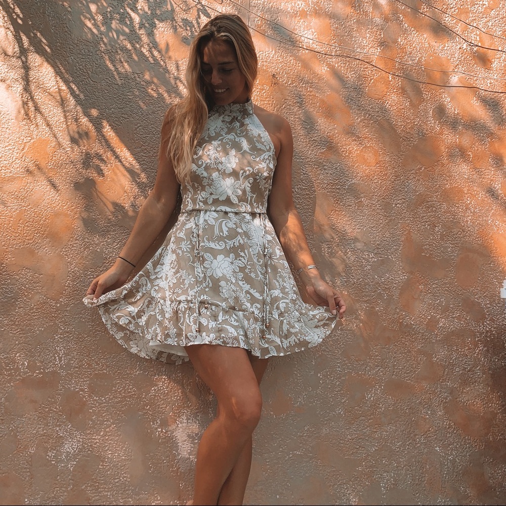 High neck cocktail dress